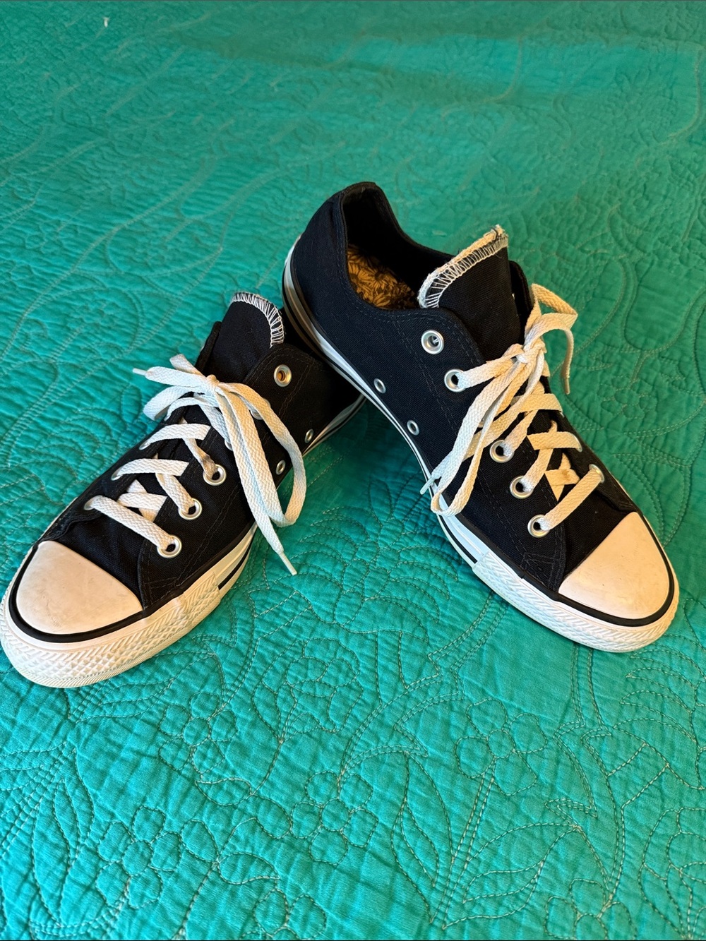 Converse Classic Black Canvas Low-Top Sneakers with White Accents